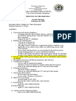 Lara Integrated School: Minutes of The Meeting Faculty Meeting February 28, 2023