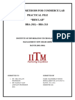 Research Methods For Commerce Lab Practical File "BRM Lab" BBA (M1) - BBA 213