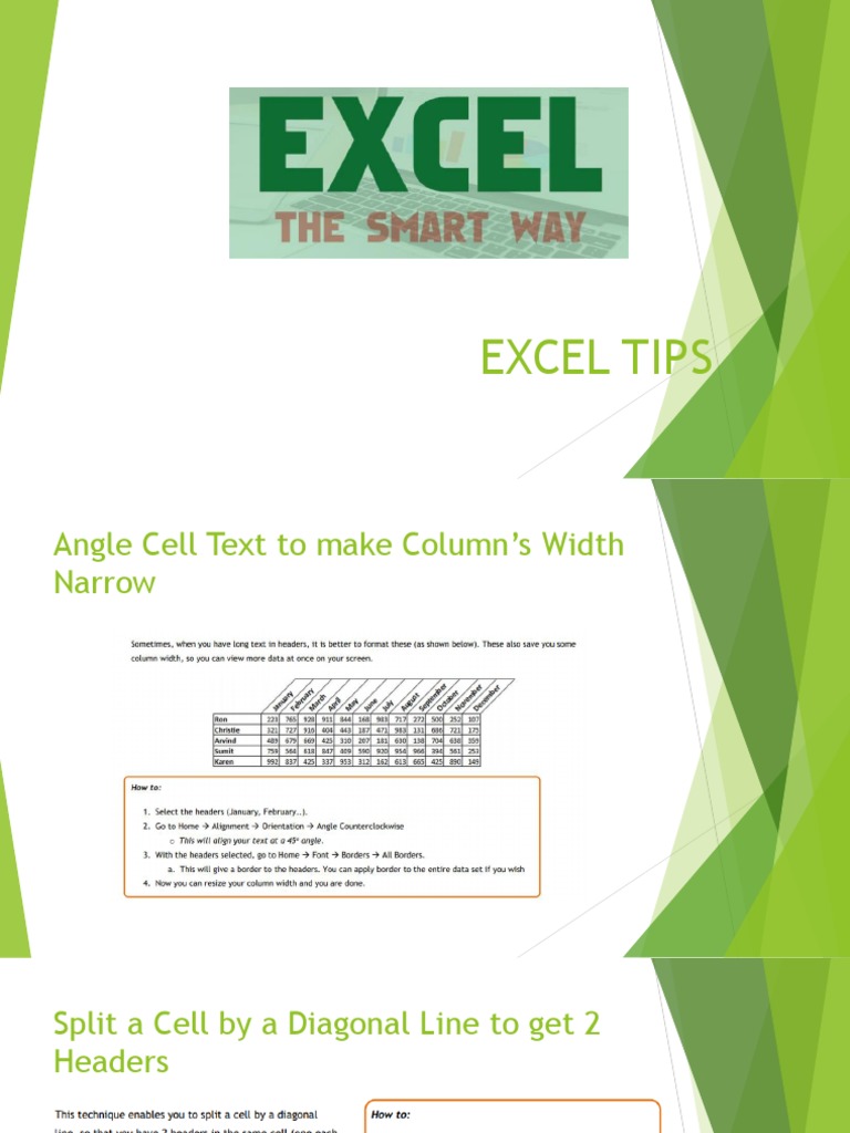 Excel tips pdf