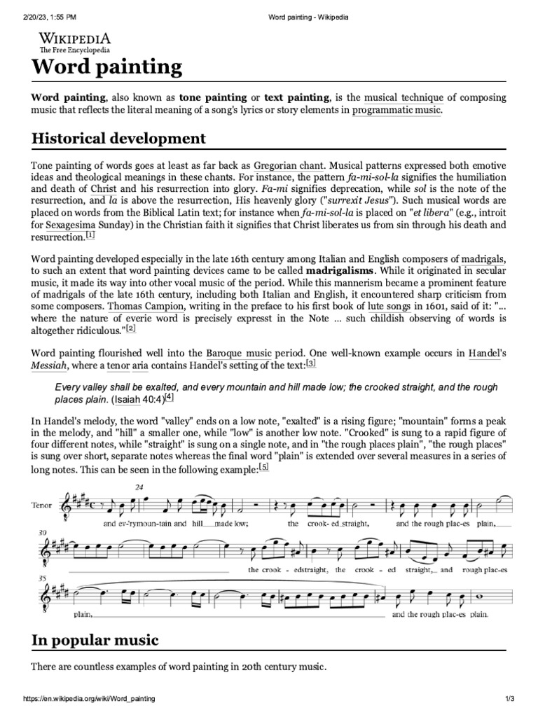 Word Painting Wikipedia PDF