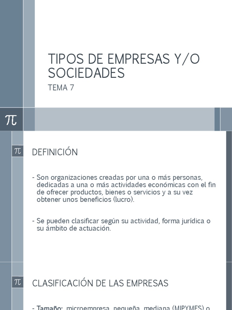 Tipos De Empresas Y Sociedades – REMIG