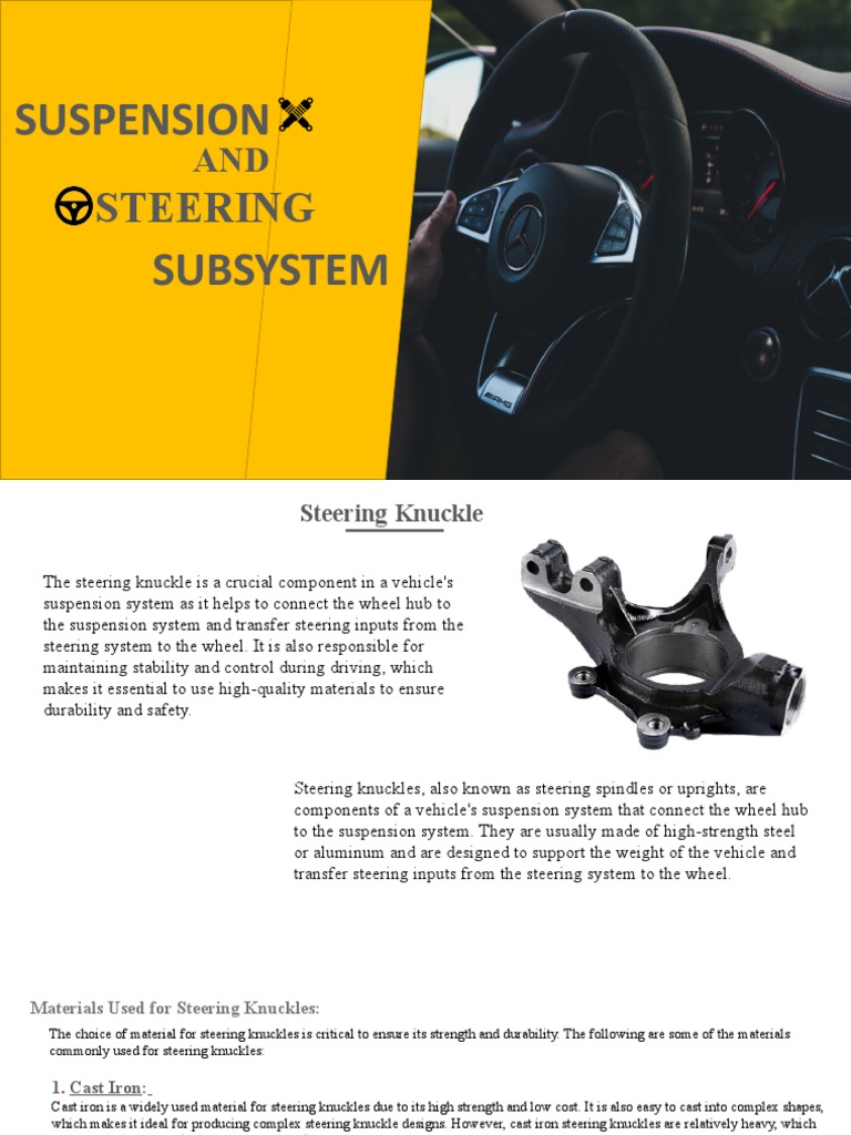 Suspension Subsystem Steering PDF Motor Vehicle Vehicles