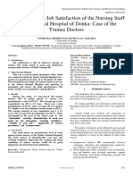 Evaluation of The Job Satisfaction of The Nursing Staff of The National Hospital of Donka: Case of The Trainee Doctors