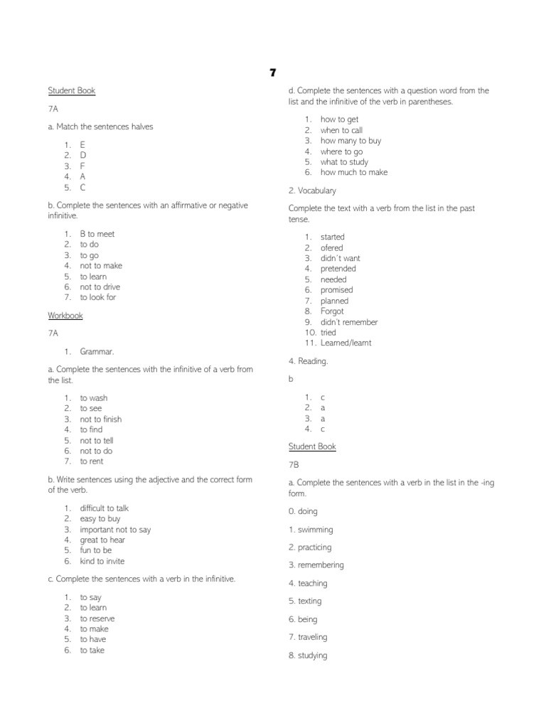 Answer 6 7 8 | PDF | Verb | Noun