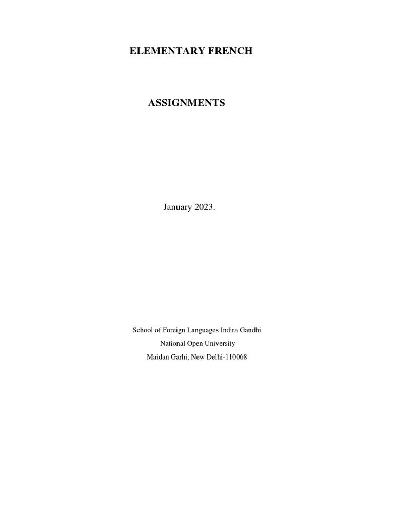 Assignments de Français Élémentaire | PDF | Maison et jardin