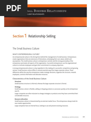 Small business relationship