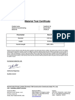 TamFib SF 35 Material Test Certificate