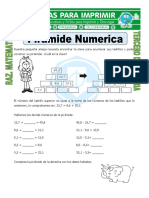 Ficha Piramide Numerica para Tercero de Primaria