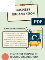 Types of Business Organizations and Their Roles