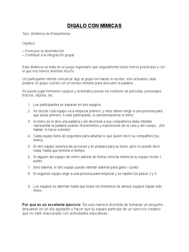 Digalo Con Mimicas | PDF
