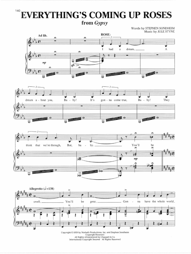 Everything S Coming Up RosesGypsy (Mezzo Belt) PDF