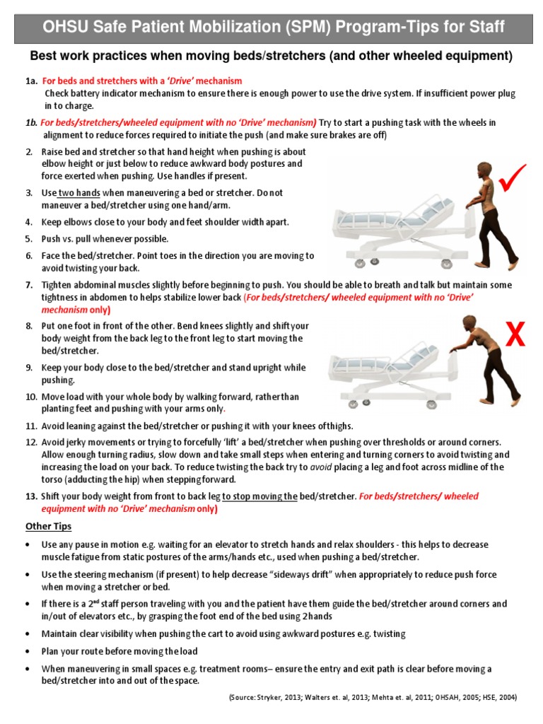 ErgonomicsWorkPracticesforpushingbedsstretchers PDF Foot Abdomen
