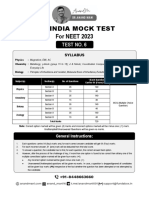 Mock Test-6 (Question) For Neet