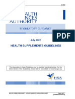 Health Supplements Guidelines: July 2022
