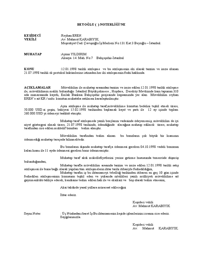 Sözleşmenin Feshi | PDF