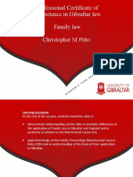 Professional Certificate of Competence in Gibraltar Law Family Law Christopher M Pitto
