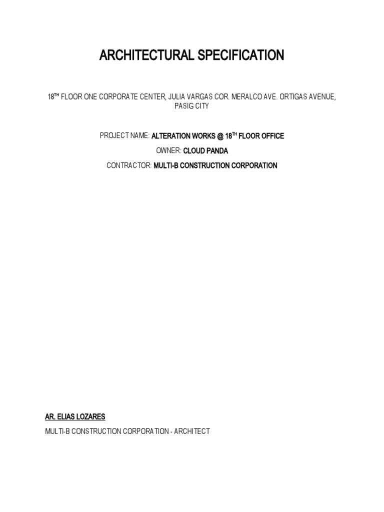 Architectural Specification PDF