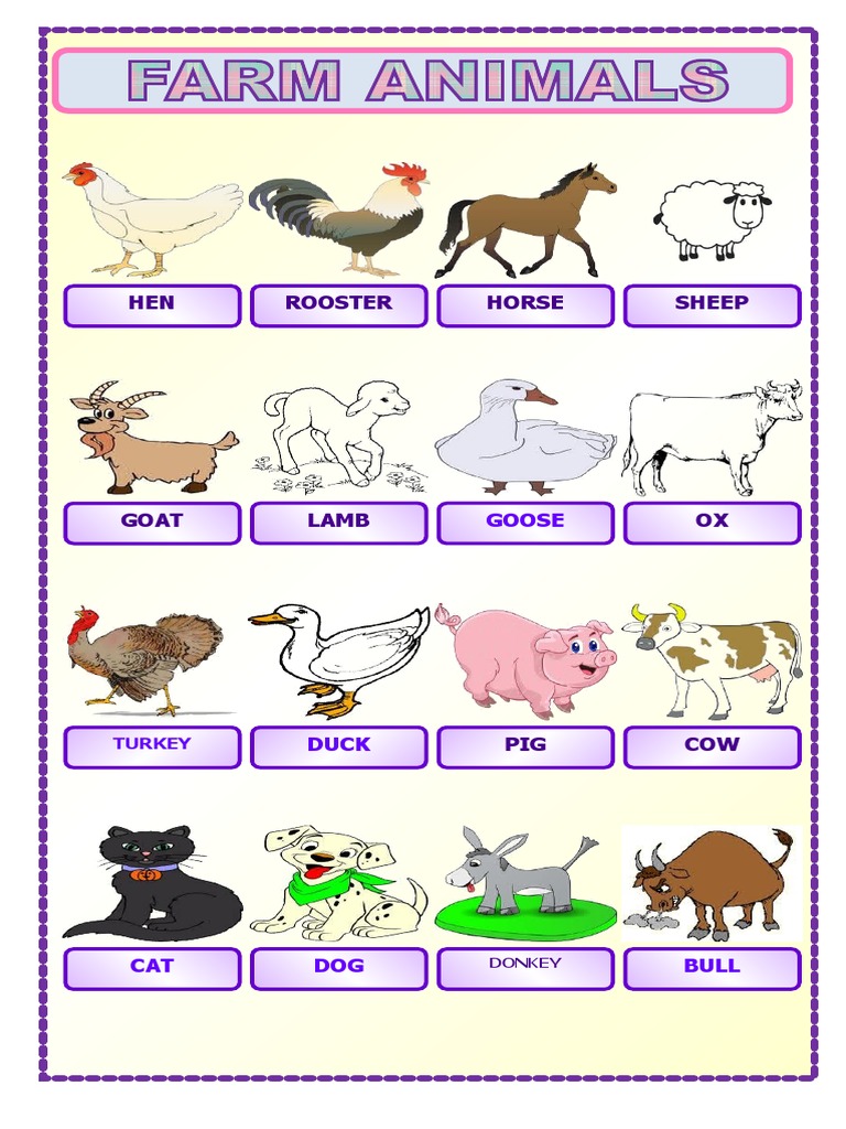 Farm Animals Images For Print Pdf