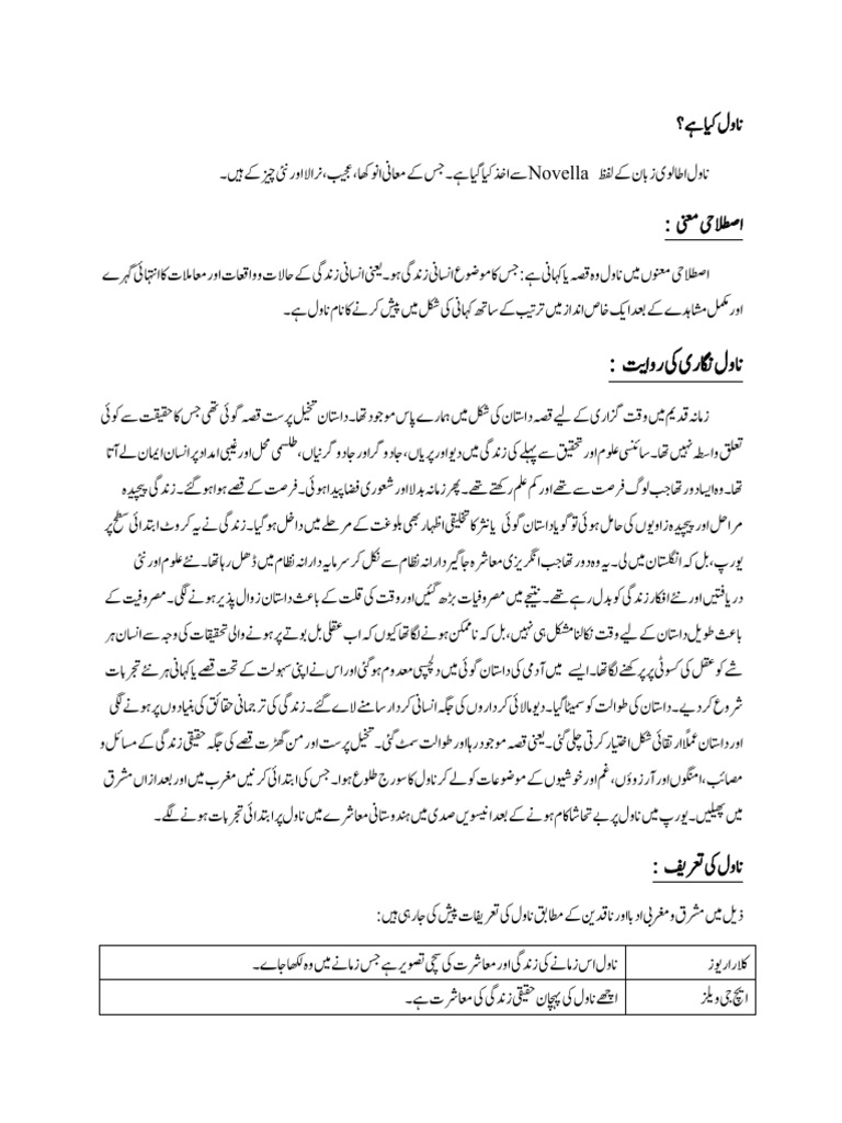 ناول نگاری کی روایت | PDF