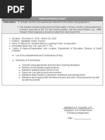 CS Form No. 212 Attachment Work Experience Sheet | PDF | Education ...