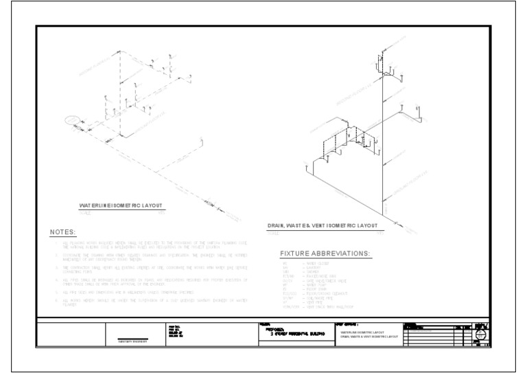 Notes Waterline Isometric Layout PDF