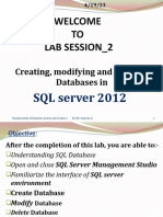 Welcome TO Lab Session - 2: Creating, Modifying and Deleting Databases in