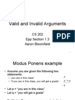 Valid and Invalid Arguments in Logic