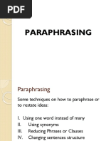 Paraphrasing