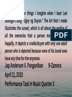 Jap Anderson V. Panganiban 9-Zamora April 11, 2023 Performance Task in Music Quarter 3