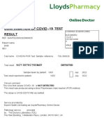 Online Doctor: Confirmation of Covid - 19 Test Result