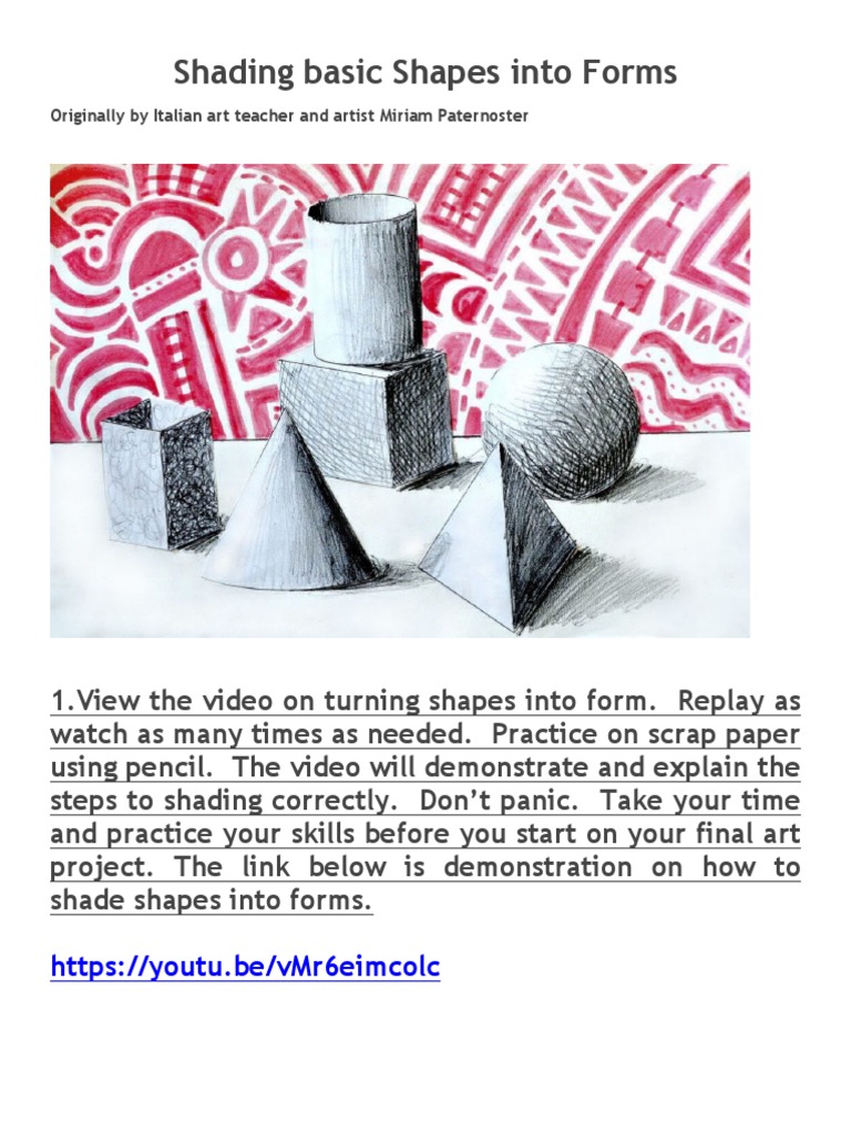 Shading Basic Shapes Into Forms | PDF | Shadow | Drawing