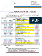 Approved Semester Calendar As at 4 APRIL 2023