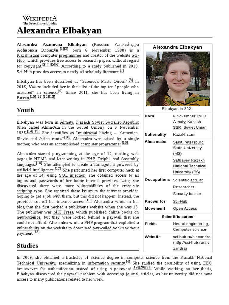 Alexandra Elbakyan PDF