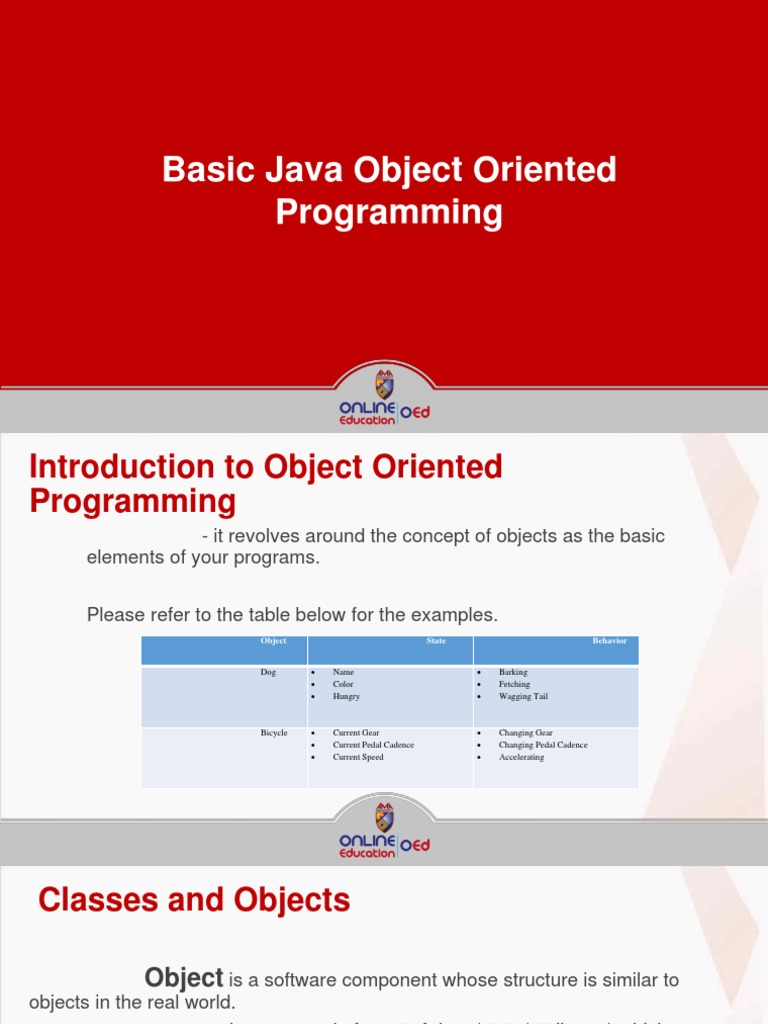 W9-Presentation-Basic Java Object Oriented Programming | PDF | Class ...