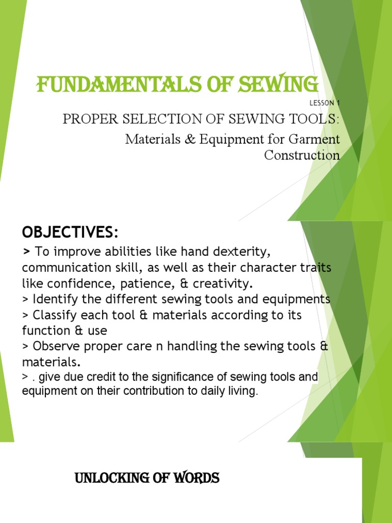 Fundamentals of Sewing PDF