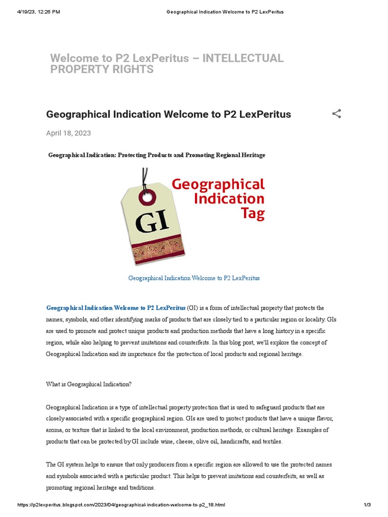 Examples of Geographical Indications | PDF | Business