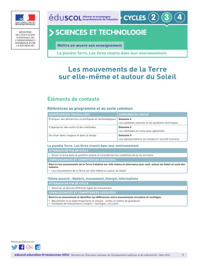 Mouvements de la Terre et du Soleil | PDF | Héliocentrisme | Nicolas ...