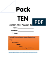 Pack TEN: Higher 4MA1 Pearson Edexcel