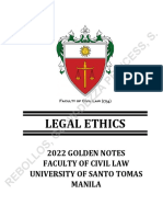 Legal Ethics: 2022 Golden Notes Faculty of Civil Law University of Santo Tomas Manila