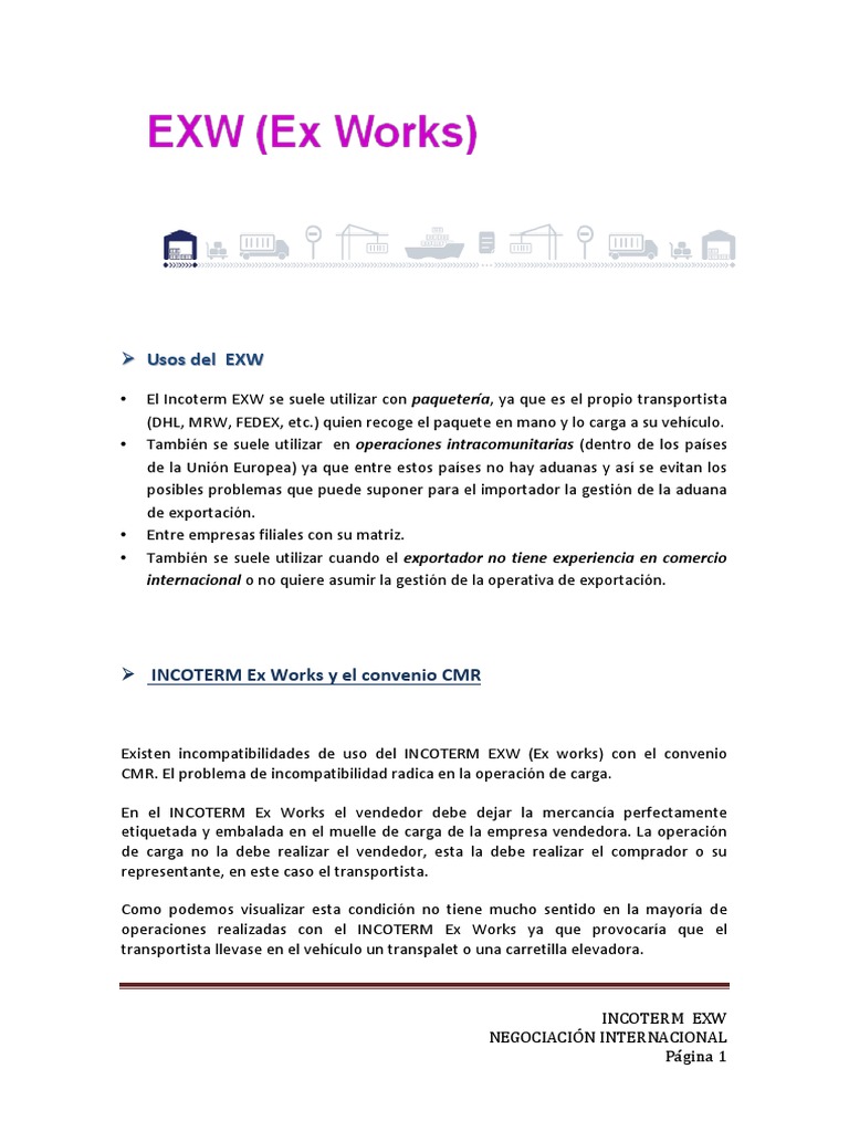 EXW: Usos y Desafíos en Comercio | PDF | Comercio | Gestión de la ...