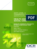 Health and Social Care: Ocr Level 3 Cambridge Technical