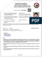 Registration Certificate Government of Nagaland