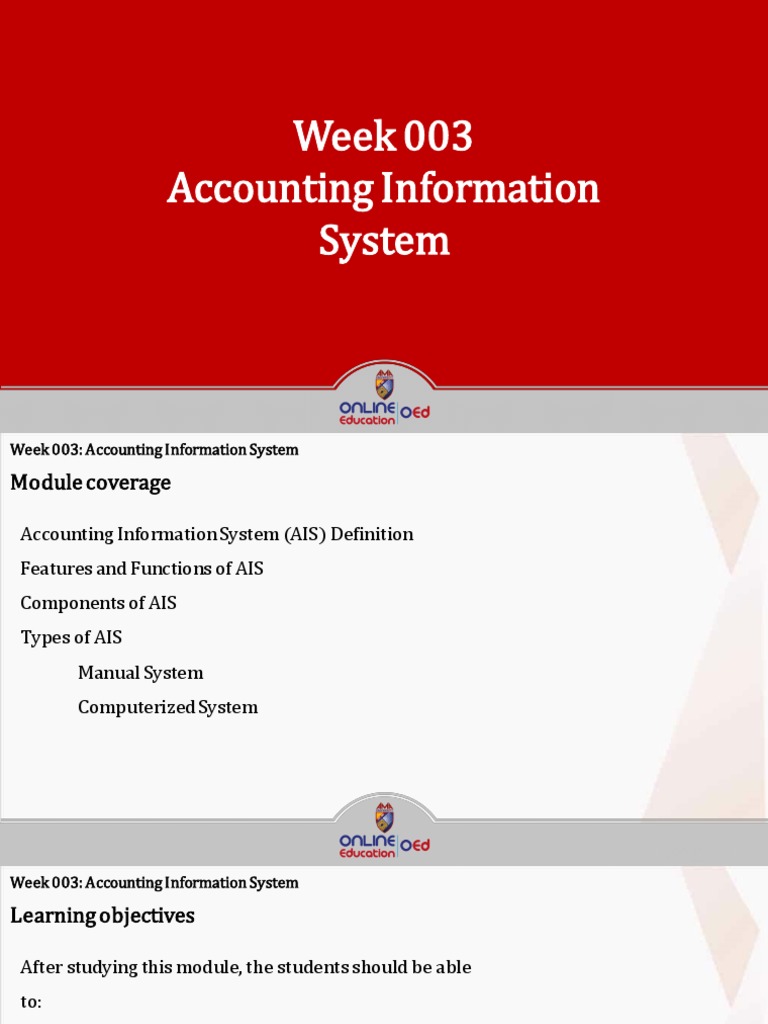 Accounting Lesson 3 AIS PDF Information System Accounting