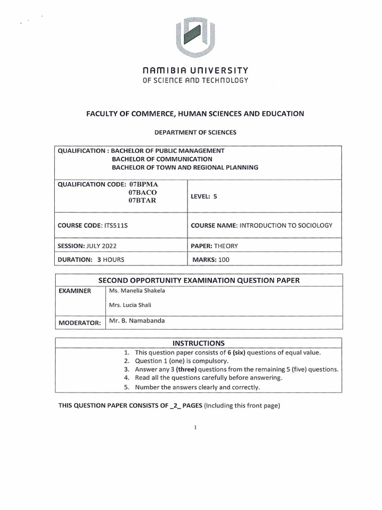 Sociology Exam Paper: July 2022 | PDF | Prejudices | Experience