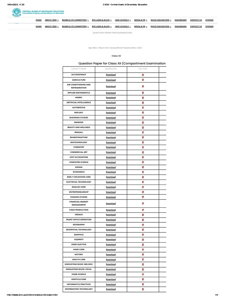 CBSE - Central Board of Secondary Education | PDF