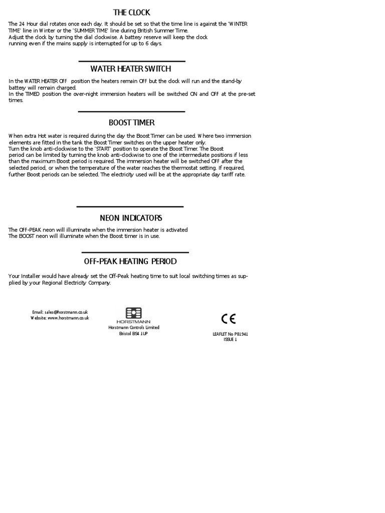 Horstmann Economy 7 User Manual (English - 2 Pages) | PDF