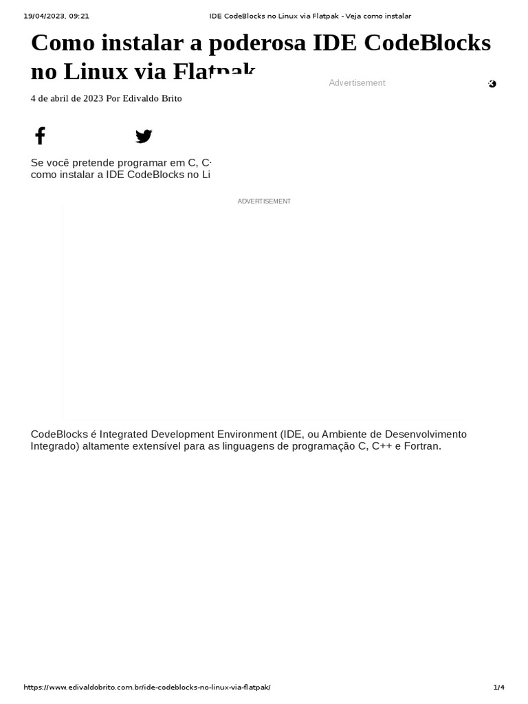 Instalação do CodeBlocks no Linux via Flatpak | PDF | Linux | C