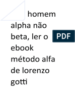 Vira Homem Alpha Não Beta, Ler o Ebook Método Alfa de Lorenzo Gotti