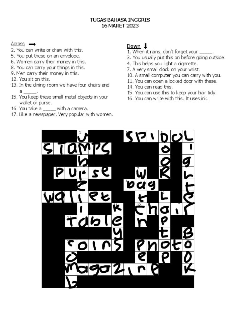 Teka Teki Silang Bahasa English | PDF