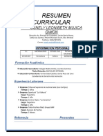 Resumen Curricular: Osnely Leonibeth Mujica Gimon